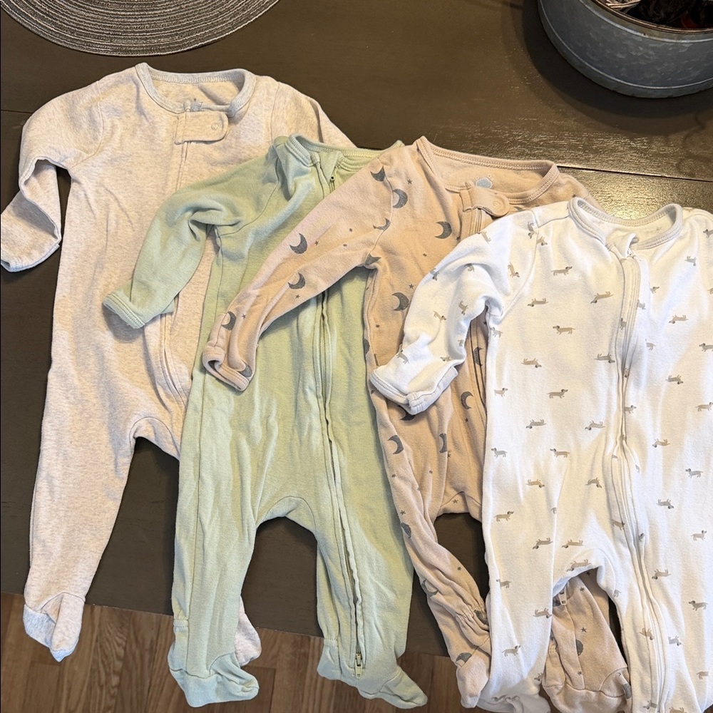 Cloud Island Kids Pajamas - Cream, Green, Tan